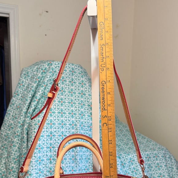 Dooney & Bourke Cherry Red Satchel with matching pouch - Picture 10 of 16